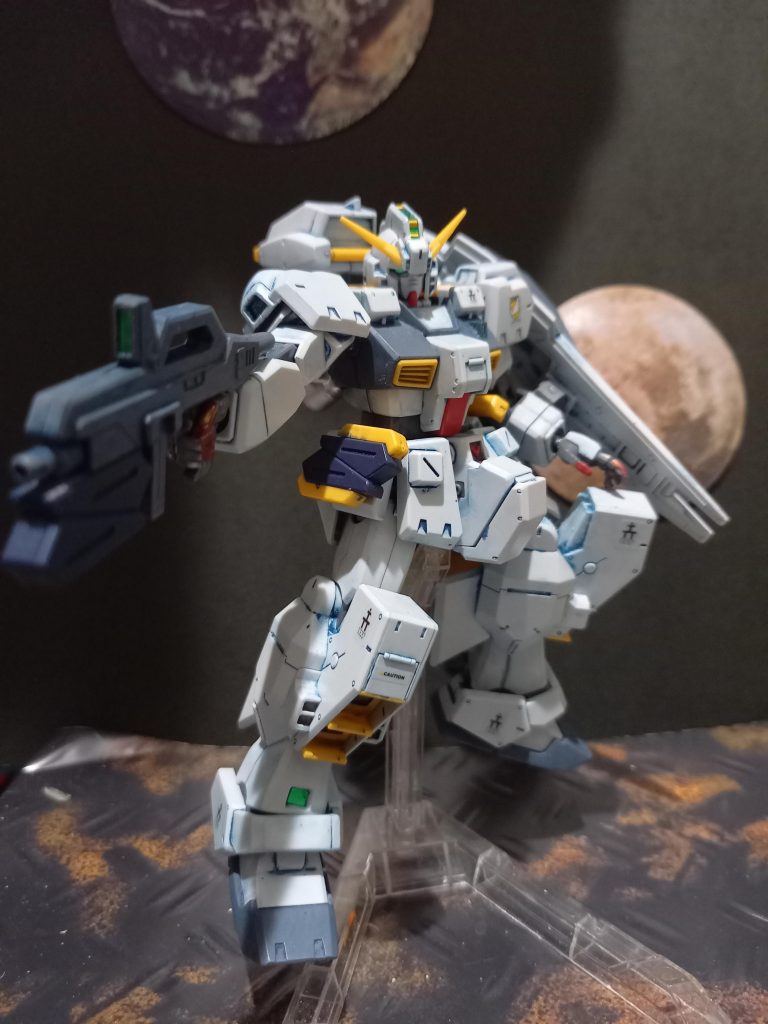 ウェザリングカラーのシェードブルーをドバッと塗って拭き取り。メラニンスポンジで慣らして完成です。