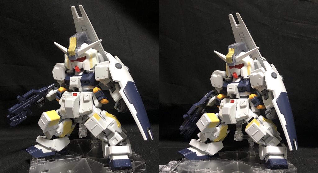 各部位を縮め終わって顔にボリュームを付けている所です