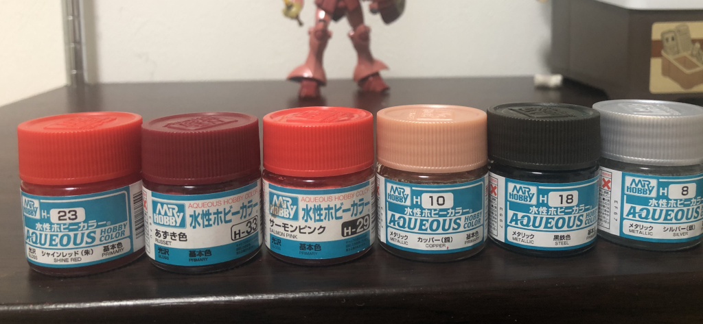 主にこのカラー達を使ったけどエナメル塗料の方が良いのかな〜なんてど素人ながらに考えてますww