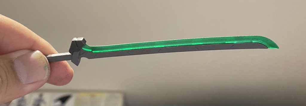 組み立て完了時、クリアの刃が美しかったのでパシャリとした写真を最後に。なかなか作らない和風機体でしたが、仕上がってみるとなかなかお気に入りの機体になってくれました^^そしてここまで見ていただきありがとうございましたー！