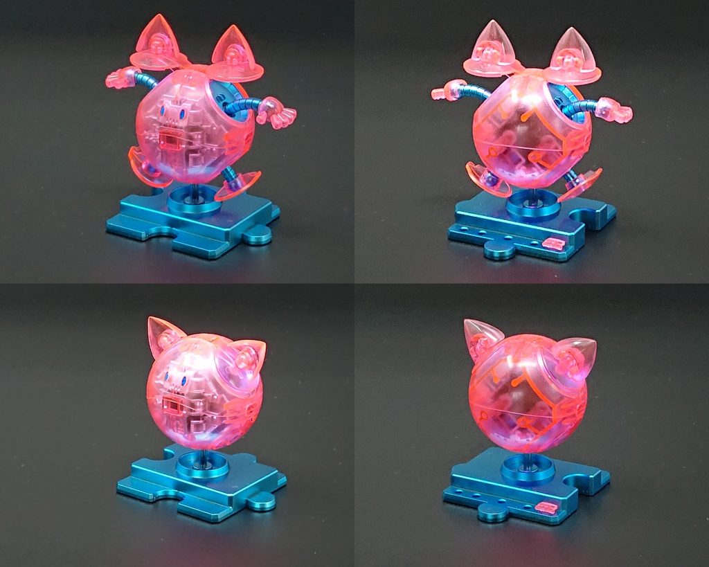 最後はモモハロ。台座と手足、手足の付け根はシルバーの上にクリアブルーを吹いています。耳があって可愛さアップです。