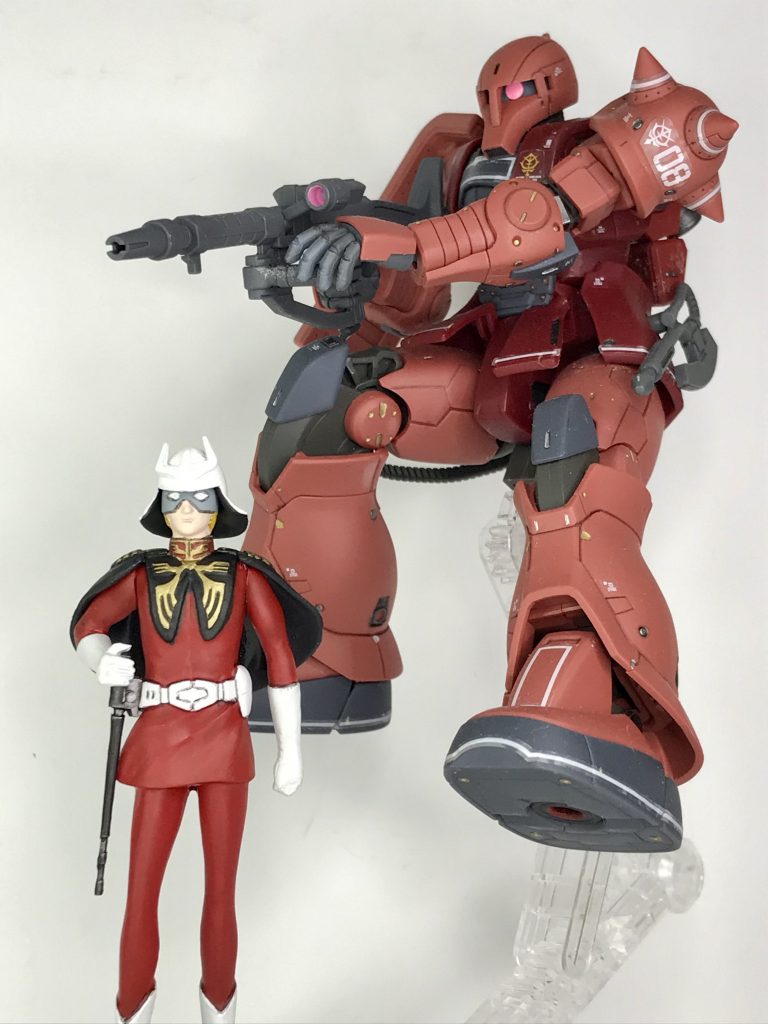 「シャア専用」ザクIとともに。戦闘中にララァといちゃ電してる頃ですね(^^)