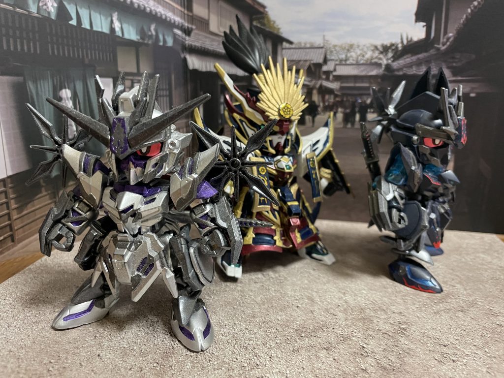 最後に武者ワールド主従揃い。手下の忍者たちも作りたくなりますね。手下は出ないっすよね？？まさか？？