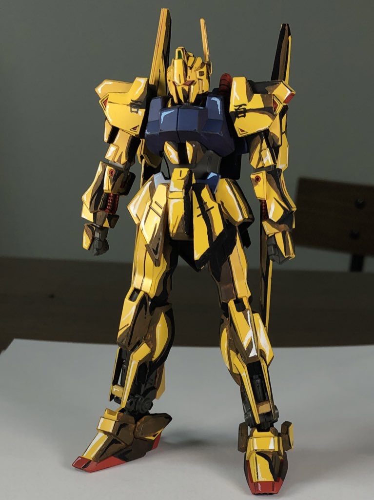 ▲ハイライト＆エッジ線ここまで来ると、みるみる2次元に見えてきて楽しくて仕方がありませんでした✨最後に水性クリアーを吹いて完成です。