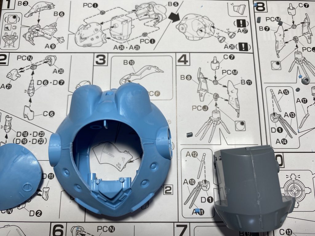 胴体部分も後ハメ加工しました