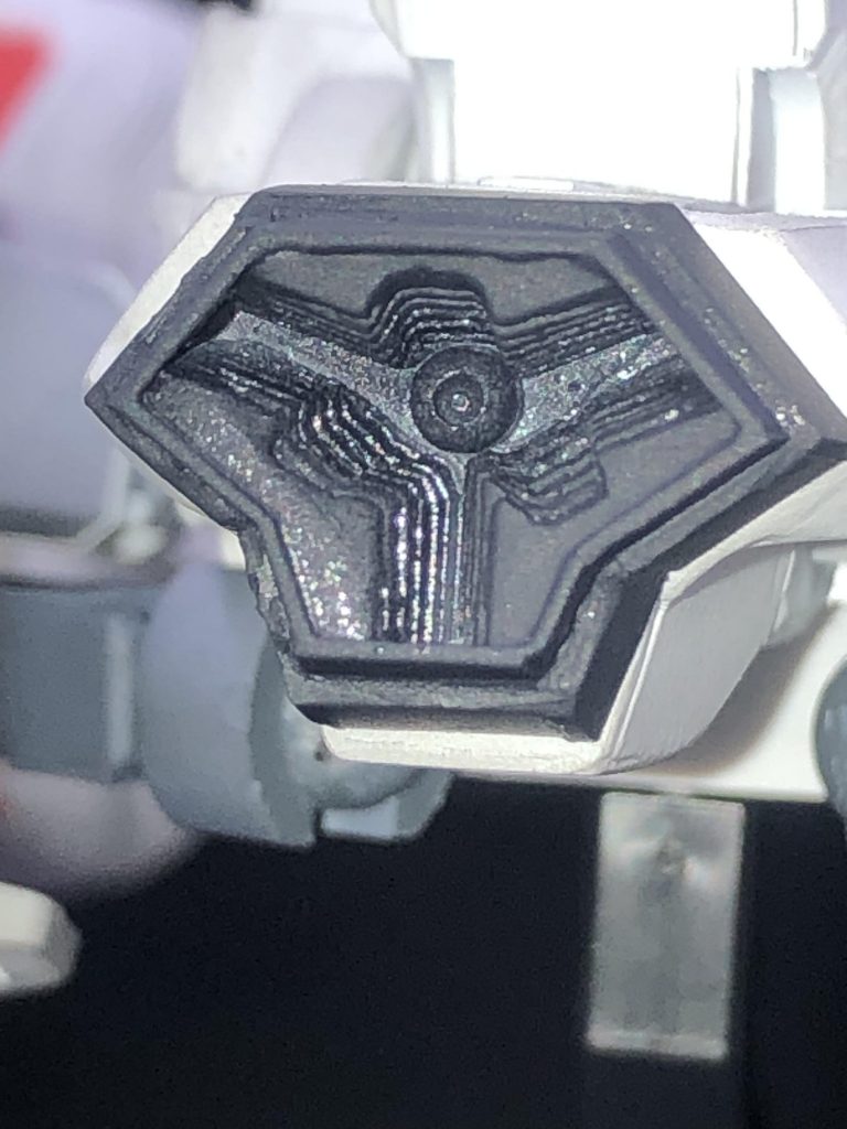 グラビティブラストの砲口はフルスクラッチで!製作中に原作を見直して、中身がフィン状の構造になっていることに気づいたときはうぇ~まじすか…となりましたけど、やってみたら何とかなりました(`・ω・´)