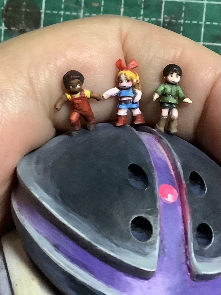 カツ　レツ　キッカ筆塗り