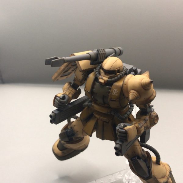 HG ザク・ハーフキャノン　成形色ウェザリング仕上げ