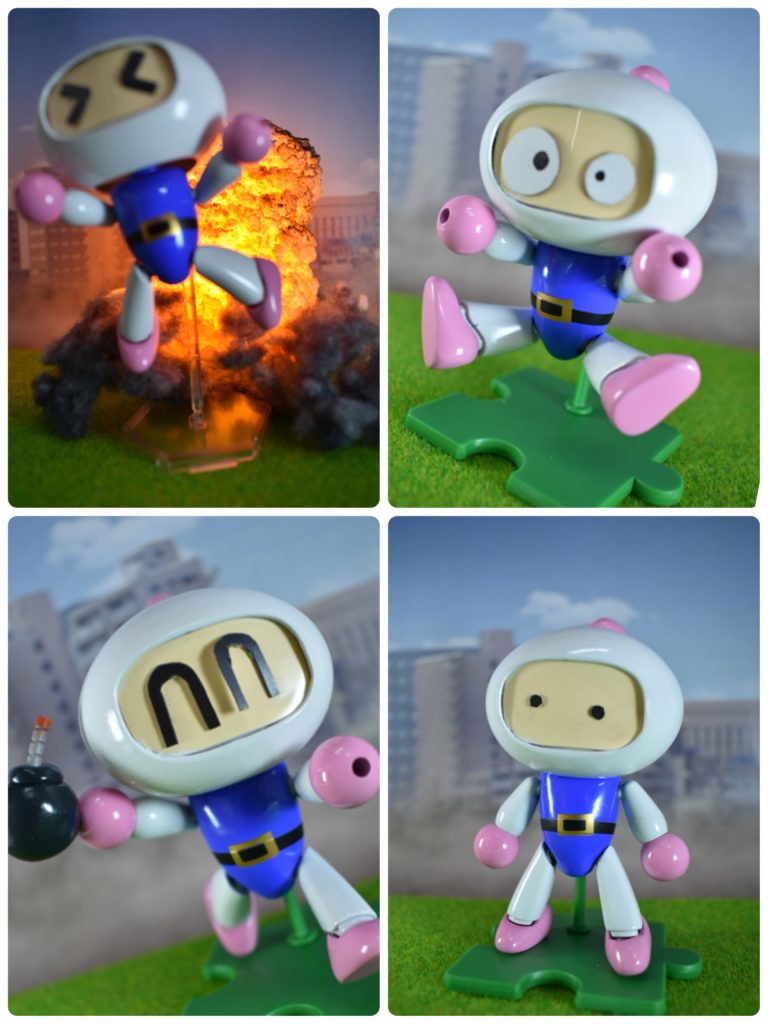 頭の中に爆弾が…じゃなかった。頭の中にネオジム磁石を仕込んでおり、目はマグネットシートを使用しているため表情を自由に変えることができます😀