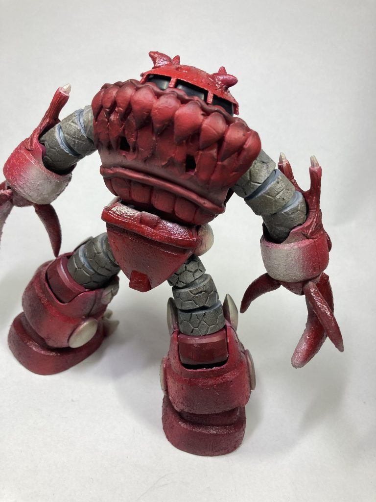 背面は鱗状の甲殻っぽくしてあります蛇腹部分も硬化した感じに一応元のタンク用の穴を空けてます