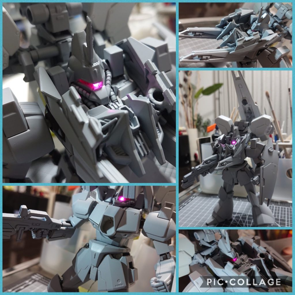 サフ萌え~☝️)))サフは水性、スプレータイプ1000番のグレーを吹いてます。