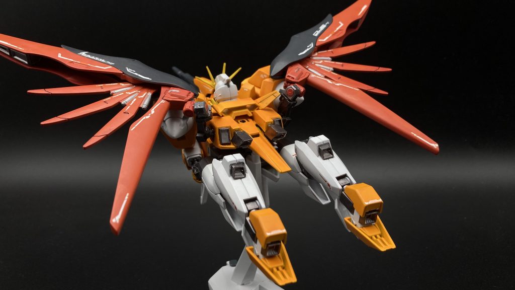 後ろから見た様子こちらもエフェクトをつけるとよりカッコいいのですが、保持できないので断念…