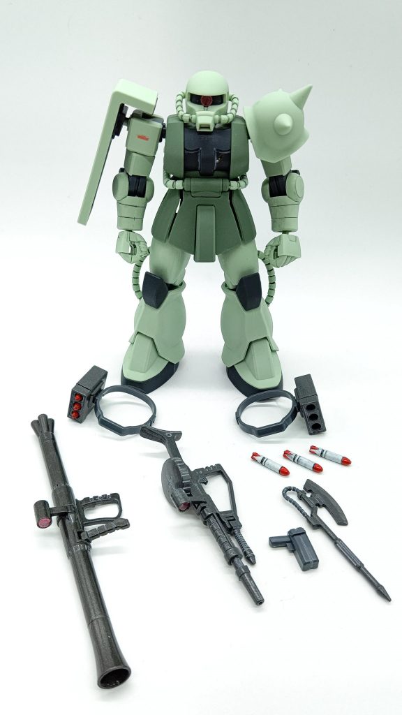 フル装備武装は全塗装、スコープ部にはサイトレンズをはめ込みました。ミサイルが細かく、塗り応えがありました…