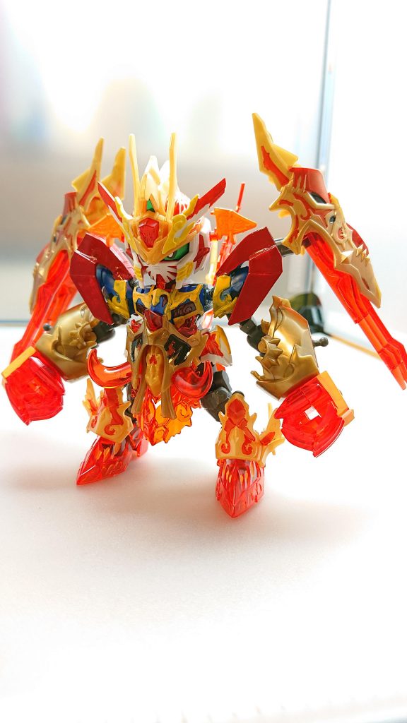 猪八戒インパルスガンダム(猪の装)オリジナルに考案した本来の猪八戒形態の中間形態肩に紅蓮轟爪鈀(ぐれんごうそうは)を装備することで憤侭轟拳(ふんじんごうけん)を小型化