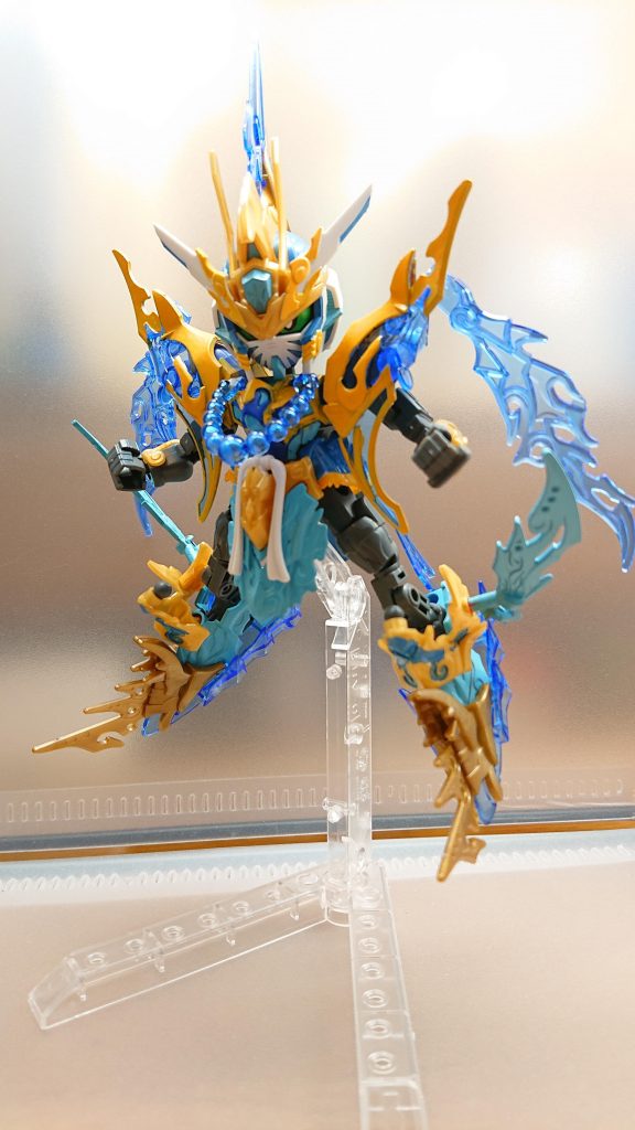 というわけで沙悟浄インパルスガンダムでした正直悟空、猪八戒よりもかなり塗装しましたがお陰でアニメの沙悟浄をほぼ再現することが出来ましたそしてオプションパーツで手足を延長したことでスタイルもカッコ良くイメージ通りに仕上がりました個人的にちょっとした自信作です！