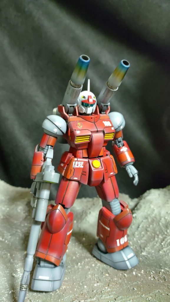 スジボリを加えた箇所は調色オレンジで塗り分け