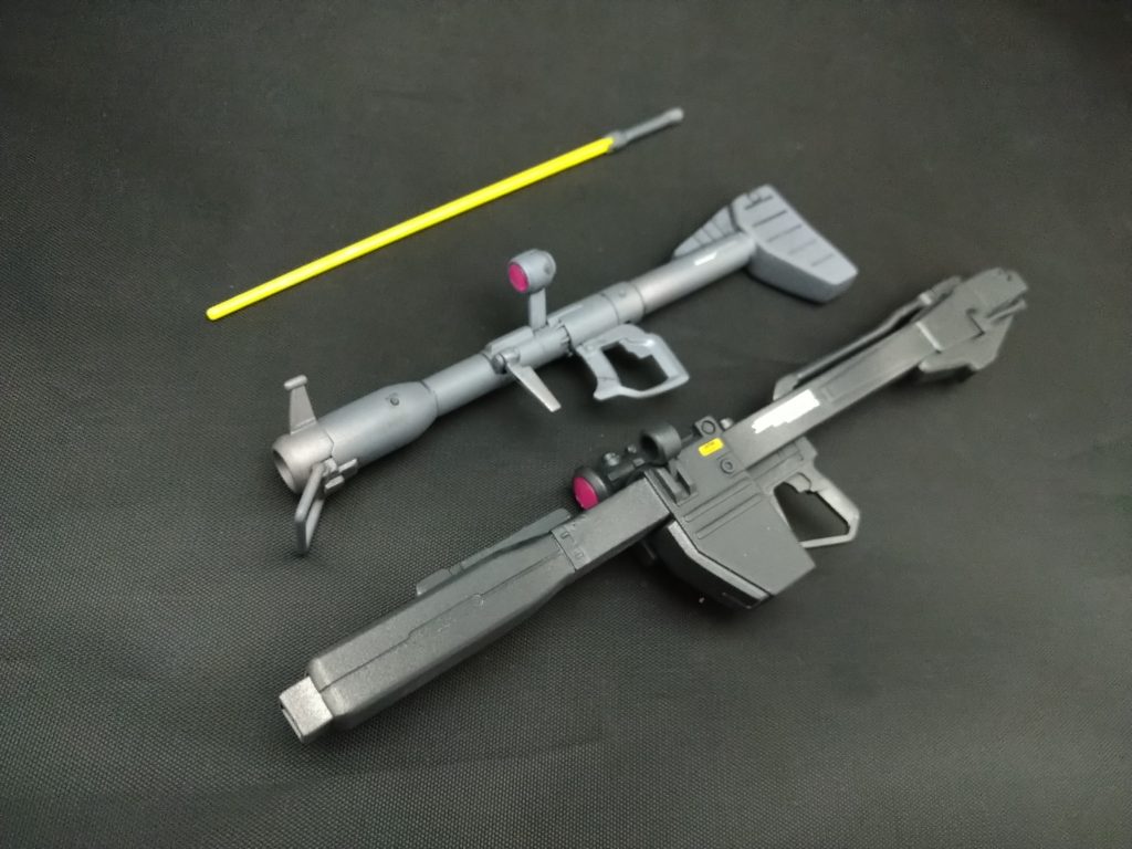 各種武器。表面処理が汚すぎてやり直ししました。敢えて本体とは違う色味で塗装。