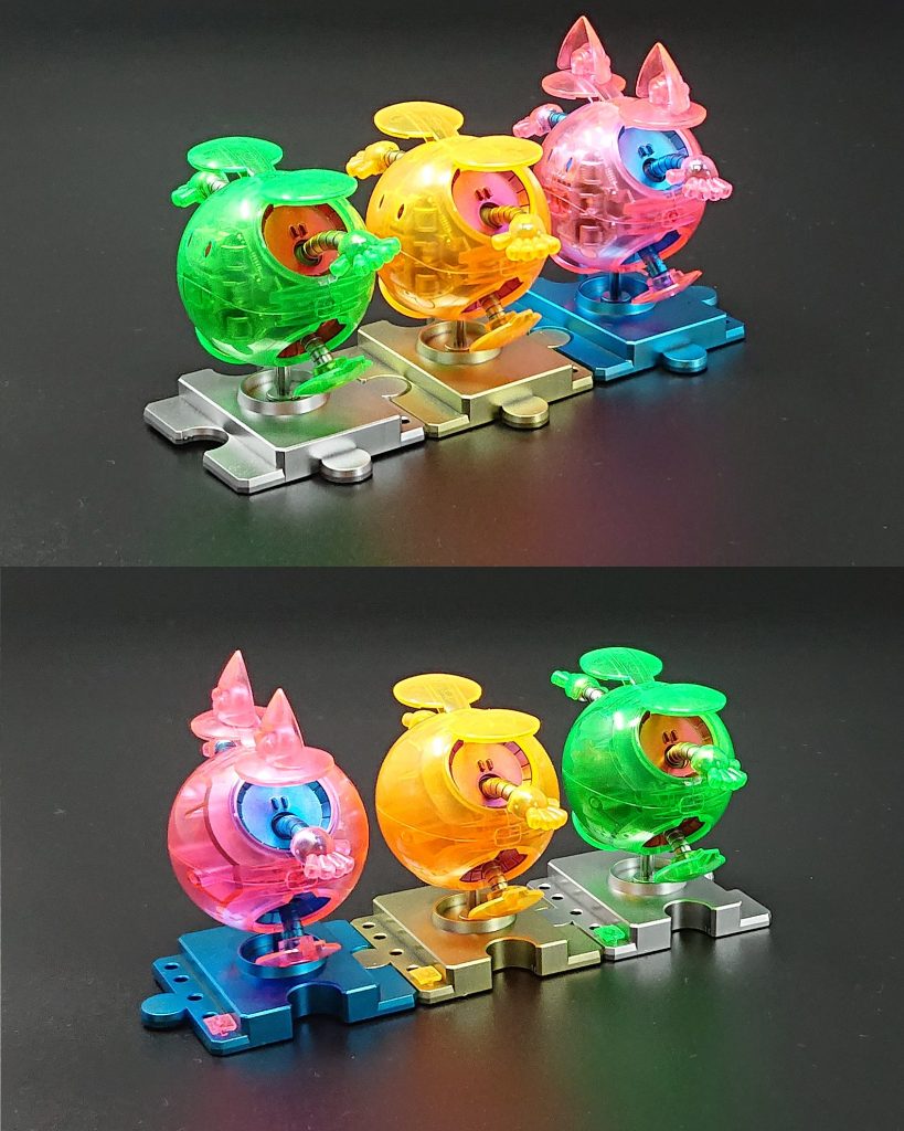 3つ並ぶとなんか信号機みたいな色合いです。