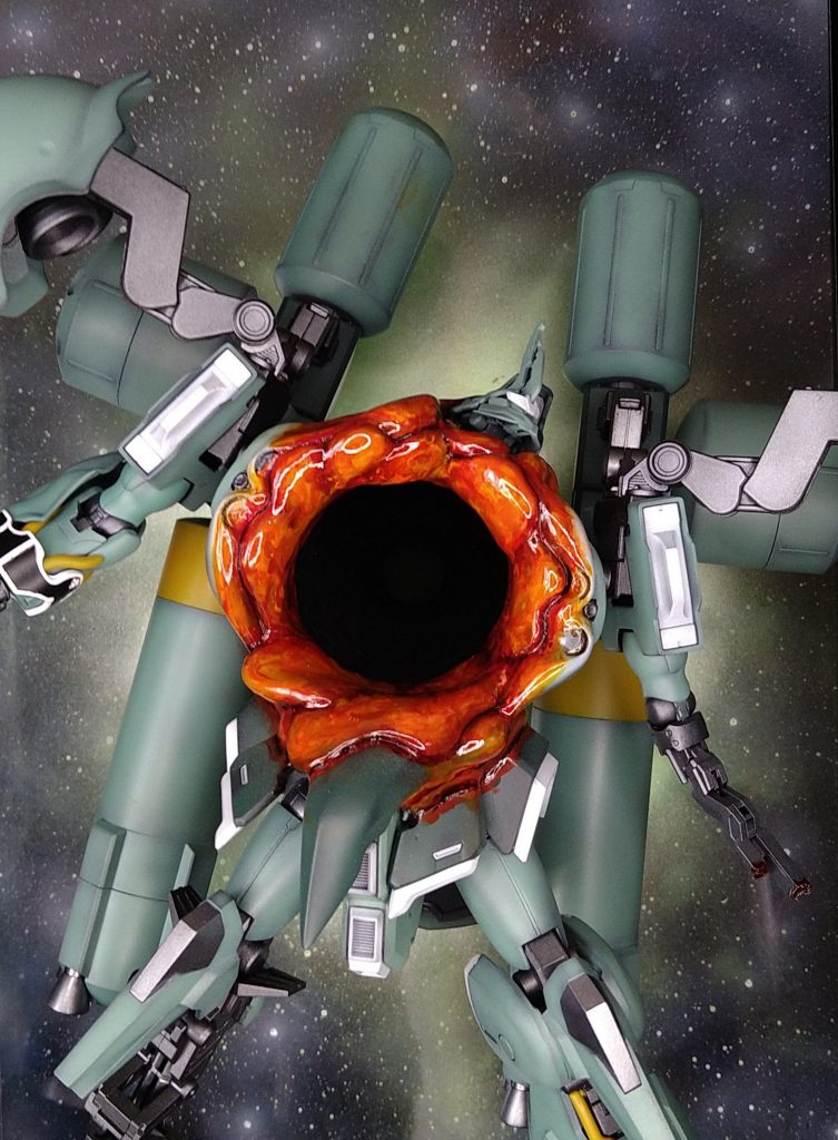 拡大、背景も塗装です