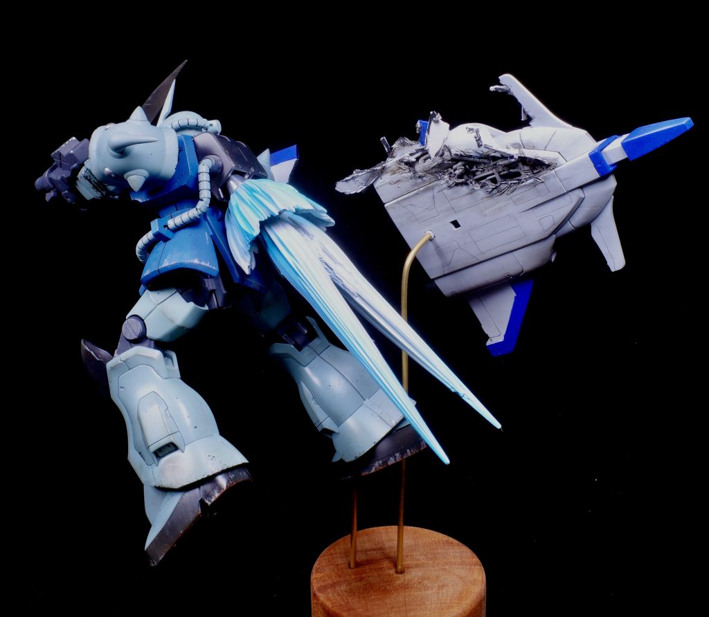 ブースターのエフェクトはジェットエフェクトを加工して塗装しました