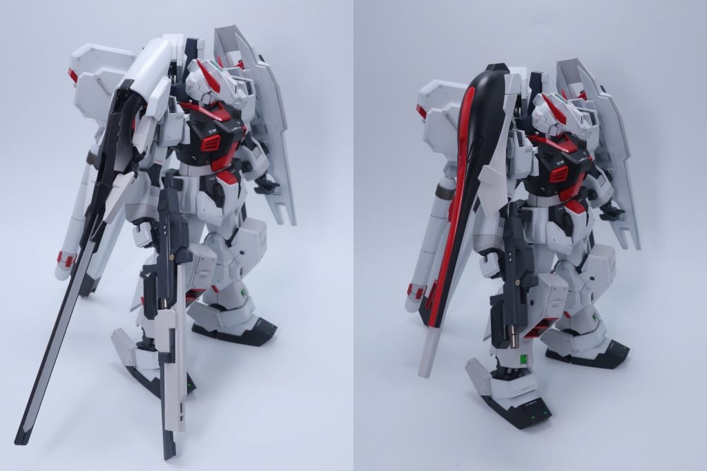 ロング・ブレード・ライフルは敢えて短くして全体のバランスを整えました。ウインチキャノンは変更可能