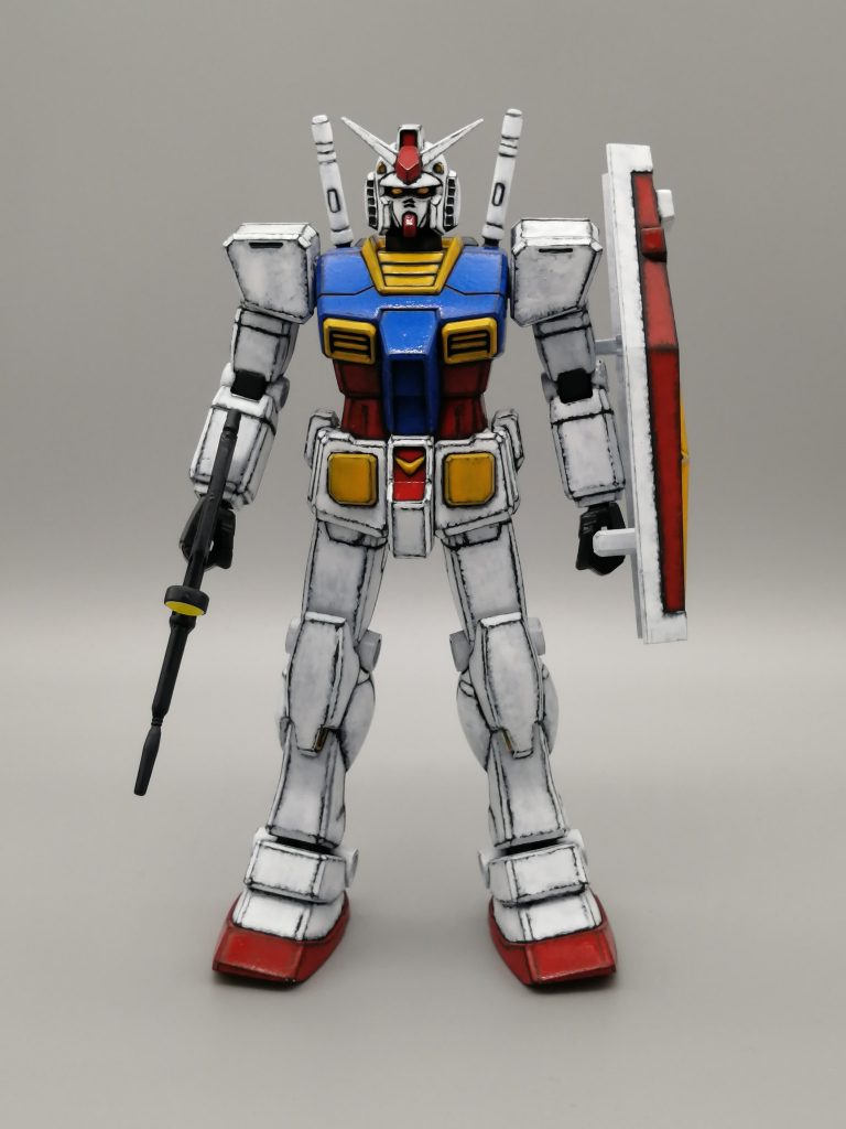 これも以前製作したFGシャアザク同様、YouTubeの【フデムラちゃんねる】さんの同キットの作例に触発されてマネて作ってみました。模型売り場にもFGガンダム次から次へと補充されて並んでましたし(^-^;