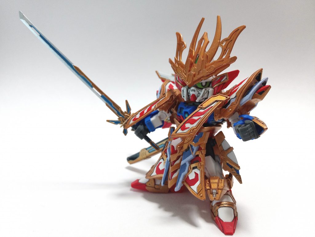 倚聖剣めっちゃ長い！塗分けもいい感じにできてよかった羽織をボールジョイントで可動化したのが効いてます