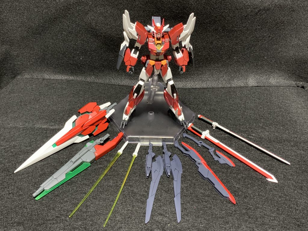 刀剣モリモリ過剰積載なスタティックディスプレイGNブラスターを含めると10本刀!これだけあれば準備は完璧です。セブンソードを超えてますね。最後まで見ていただきありがとうございました。