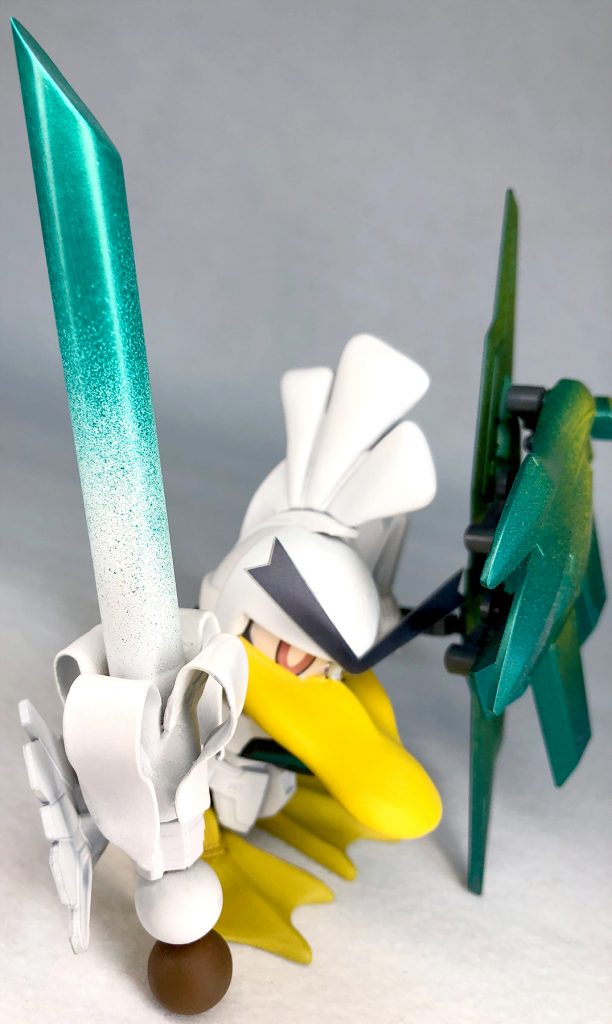 ネギ剣!!トレードマークのひとつですねプラパイプをベースに装飾を足してらしい形にしました!