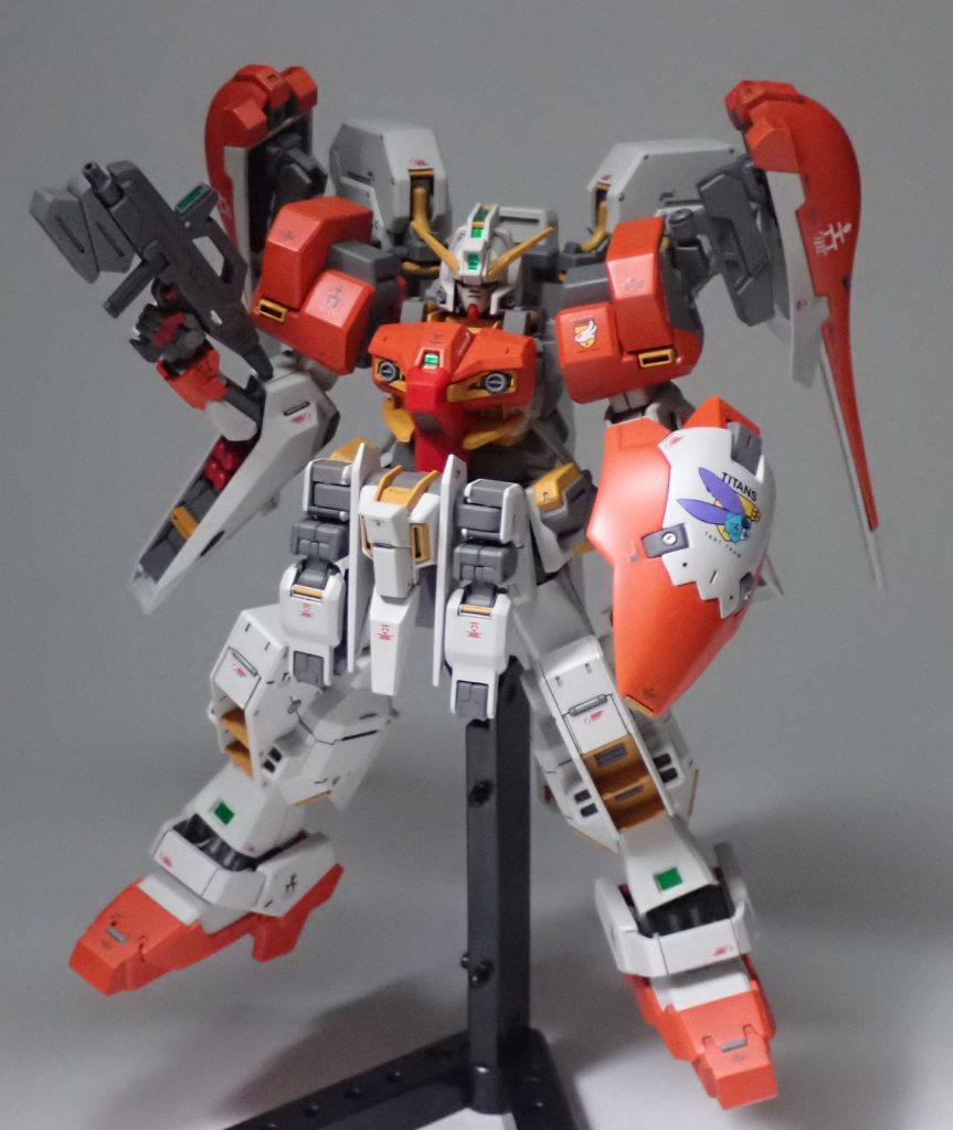 カラー白 灰色9号(クレオス)赤 モンザレッド(クレオス)(胸部等) MEPHISTON RED(シタデル)(指先)オレンジ シャインレッド+オレンジ+レッドブラウン(クレオス)黄色 AVERLAND SUNSET(シタデル)関節等グレー No.37 グレーバイオレット(クレオス)武器ダークグレー No.37 グレーバイオレット+ブラック(クレオス)