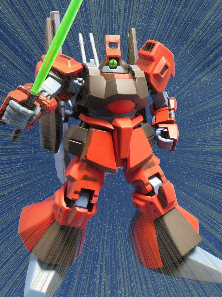 ついでに、背景とスタンドをフォトショップして星空にしておきましょう。集中線を重ねるとカッコイイ感じになります。