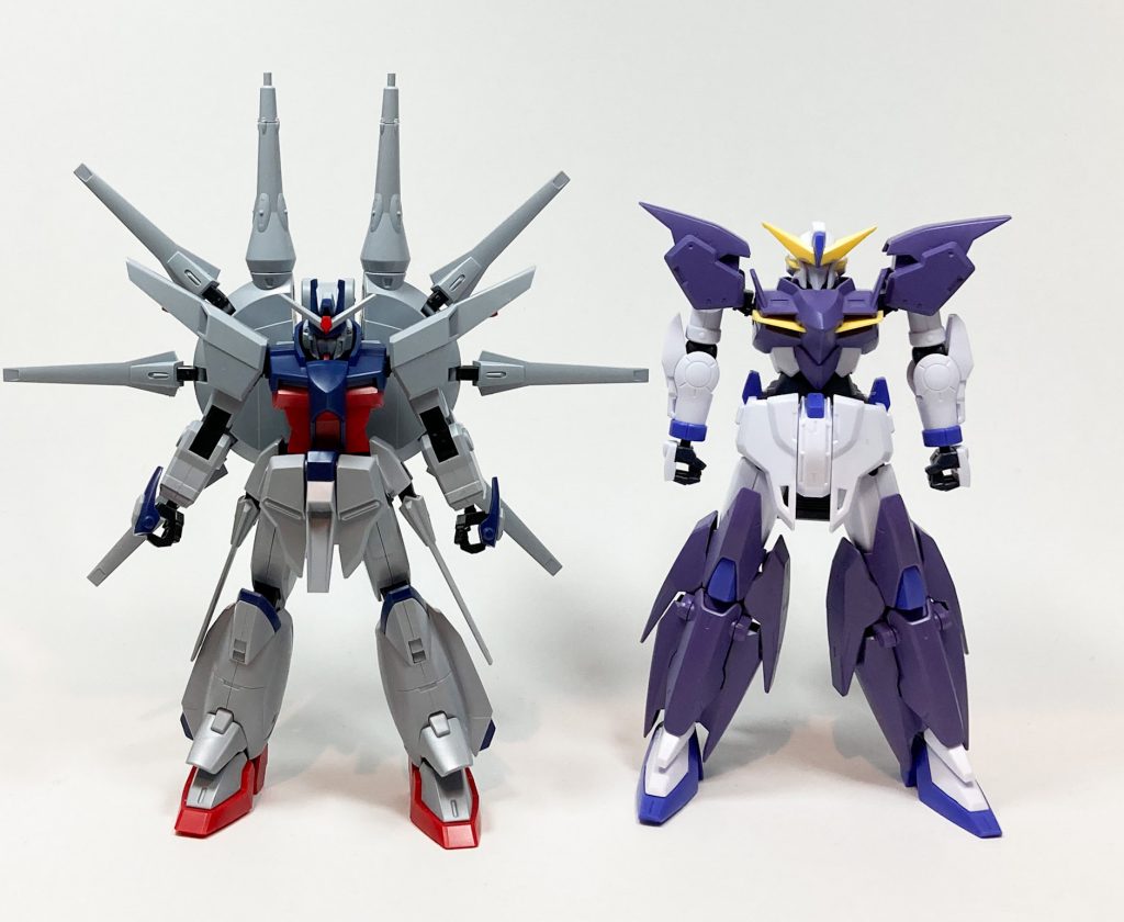 ここから製作工程です。ベースになったキットはこちら。ガンダムテルティウムのがっしりとした足と胸元を活かした改造機体が作りたい、というのがきっかけです。組み合わせる大きめの背負いものを探して、レジェンドガンダムに行き着きました。