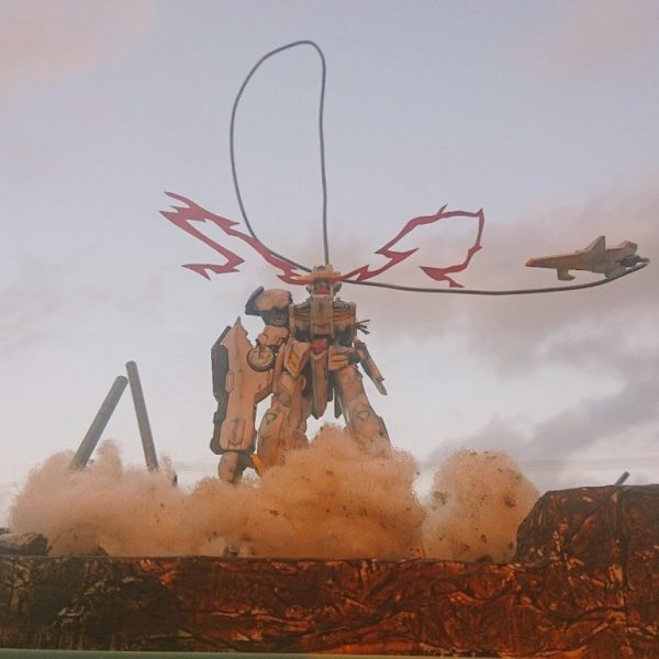 夕日に照らされて