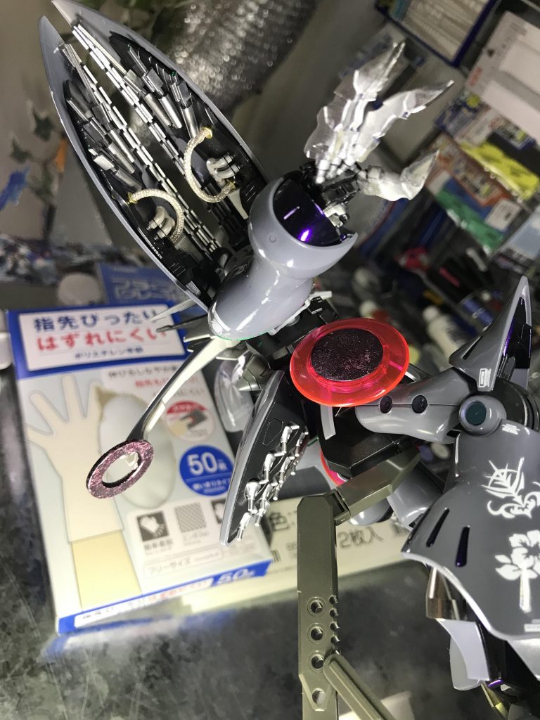 「体腔」をイメージしてディテールアップしましたが、上手くいったと思います。※パーツはプラ棒で自作。メタルパーツはボールペンの先w