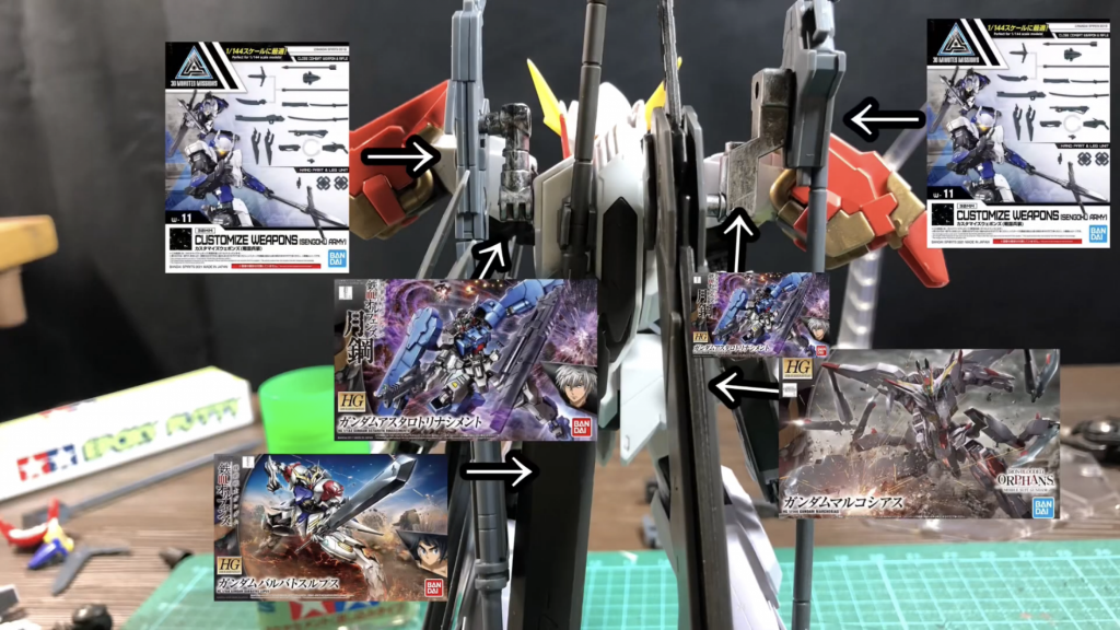 武装類はこんな感じです！腰のその他は腰の刀のみで同じく戦国兵装を使ってます