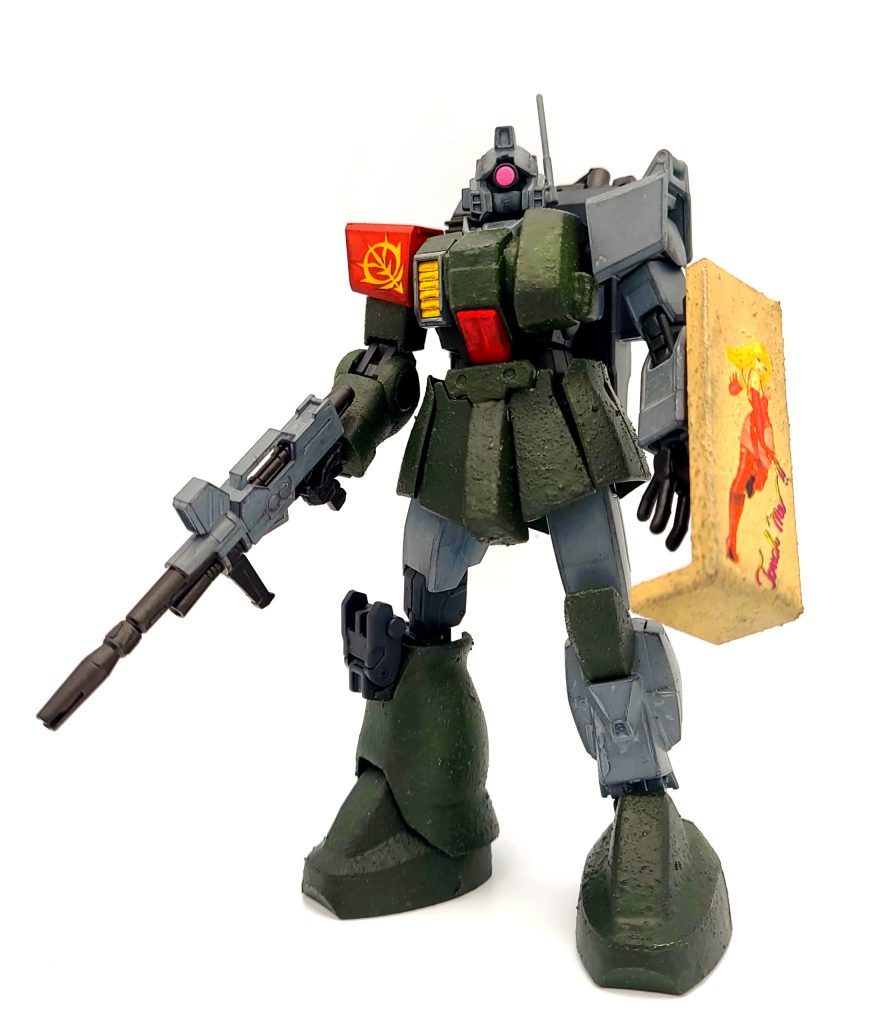 陸戦型ガンダムをベースに、ザニーやゲムカモフ的なイメージで鹵獲仕様に改造しました。