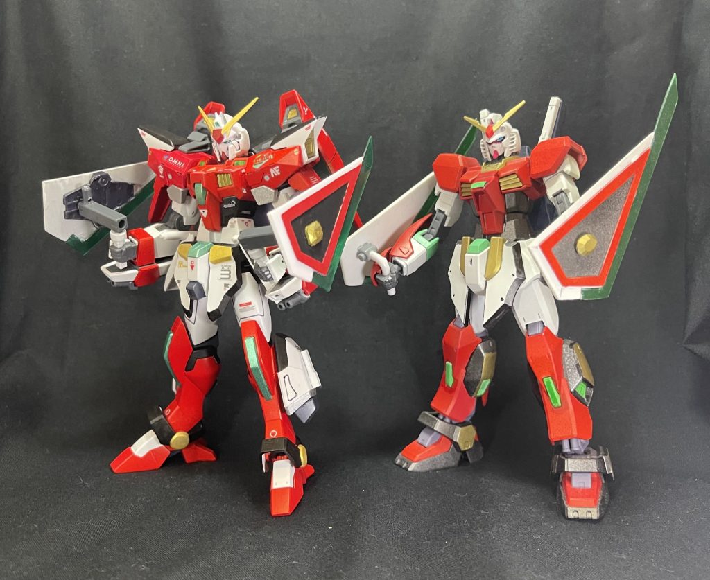 コンセプトとしては、前回のランペイジファングガンダムの機動性、汎用性の強化。ランペイジファングが地上戦想定だったのに対し、宇宙での戦闘のためにスラスター増設を行い、機動力と運動性を強化。