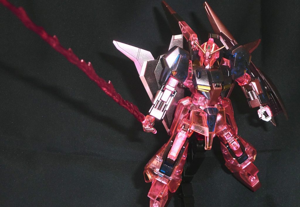 「貴様のような奴は屑だ！ 生きていちゃいけない奴なんだ！」ビーム部を切り取り、穴を開けて1/100のＭＳエフェクトを使用