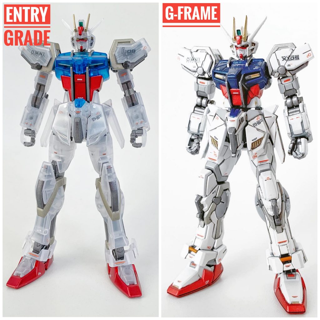 Gフレームの一部改修・全塗装と比較(フロント)。こうして見ると、Gフレームはむちゃくちゃアレンジされてますねぇ。