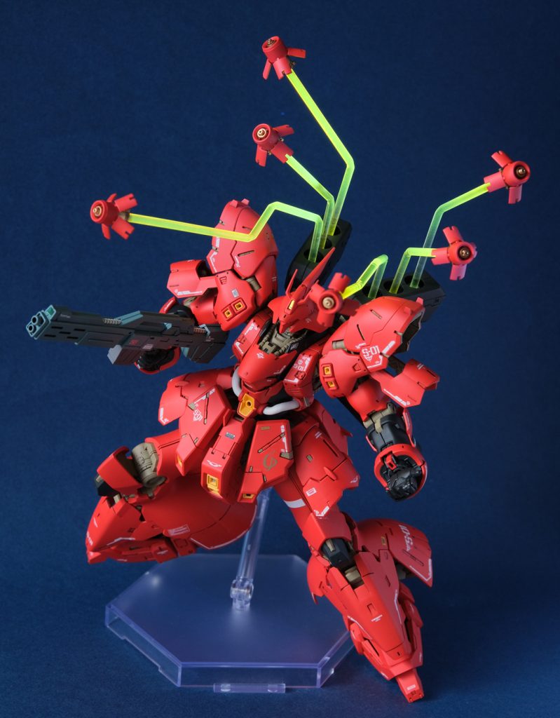 タミヤの透明ソフトプラ棒を切って曲げてエフェクトを作りました。