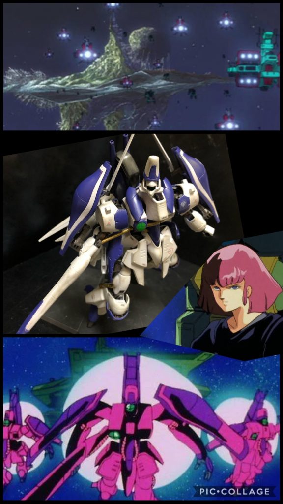 ハマーン「良いか!我らは連邦同士の戦いに介入するが、無駄な攻撃はするな!必ずチームで行動し、個々の行動は慎め。我らの目的はシャアの捕獲である。シャアの乗機は金色の機体だ。発見したら私に報告しろ。良いな!?」兵士「ハッ!」ハマーン「フフフ....待っておれ、シャア...。」ブライト「聴こえるか!?クワトロ大尉!」シャア「ああ。」ブライト「アクシズからMS部隊が出た。こちらに向かってくる。」シャア「やはりコロニーレーザーが目的か。ハマーンめ、漁夫の利を狙う腹か。だが、やらせる訳にはいかんな。」ブライト「どうする?」シャア「艦隊はティターンズを相手にせねばなるまい。そしてハマーンの目的はジオンの復興。ここで終わるつもりはあるまい。疲弊を警戒しておそらくこちらの艦隊に接近してはこないだろう。アクシズのハマーンは私が相手をする。艦長、あとは頼む。」ブライト「了解した。クワトロ大尉、お気をつけて。」シャア「ああ。」兵士「ハマーン様!居ました!金色のMSです!」ハマーン「よし、私が行こう。ガザ隊はそこから援護。他のMSを近寄らせないようにしろ。」兵士「ハッ!」