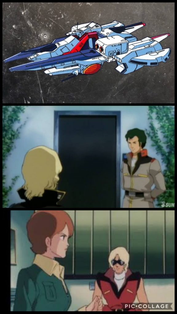 レコア「私が行きます。」クワトロ「レコア少尉....！」ブライト「しかし危険な任務だ。」レコア「私なら適任です。やらせてください。」クワトロ「そうか。ならばここは、レコア少尉に頼むとしよう。」ブライト「.....よし、潜入の際の機体を用意しよう。今やレアなキットのゲルググJを使用する。アストナージに早速組み立てて貰おう。」レコア「そのゲルググで潜入するのですね？」ブライト「そうだな、コロニー住民の道楽で、旧MSを復旧して試運転時にトラブル起こしてジュピトリスに救難して貰うという形で潜入してくれ。」クワトロ「ふむ、いい作戦だな。では私も同行しよう。」レコア「大尉、百式で来る気ですか？」クワトロ「無論、そのつもりだ。」レコア「絶対ついてこないで下さい。」クワトロ「つれないな。」レコア「こっちが危ないですから。」クワトロ「サングラスはするさ。」レコア「いいからついて来ないで下さい！」クワトロ「意固地だな。」レコア「私を心配してくれてるんですか？」クワトロ「私は潜入が好きなのさ。」レコア「貴方ってホント最低。キャプテン、クワトロ大尉の事、絶対止めておいて下さい。」ブライト「わかった。では整備班にゲルググJの素組みを急がせよう。」