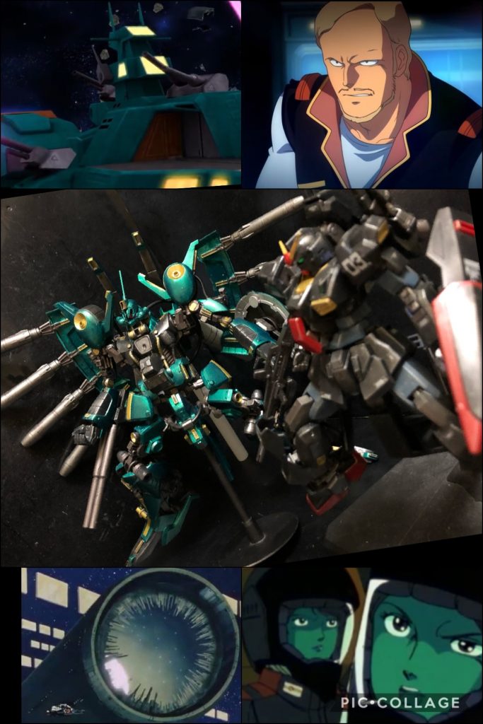 ヘンケン「なんだって！？しかし、コロニーレーザーはすでに臨界点に達している！今更止められないぞ！」レコア「エマ中尉！今の話、聴こえたわ！」エマ「レコア少尉！」レコア「私はコロニーレーザーを止めます！このパラスアテネの火力なら、きっと可能だわ！」エマ「そんな！無茶よ！」レコア「あの艦には、たくさんの人達が乗っているわ！私はまだティターンズの兵士よ！仲間を守る義務があるわ！」エマ「もう間に合わないわ！」レコア「パラスアテネは伊達じゃないの！対艦専用のMSなのよ！可変して接近してミサイルを全弾、内部に撃ち込めば！！」エマ「待って！レコア少尉ーー！！」レコア「コレがコロニーレーザー！！まだ間に合う！対艦ミサイル照準！全弾コロニーレーザー内部へ！！いきなさいー！！」ドドドド.....！！！！