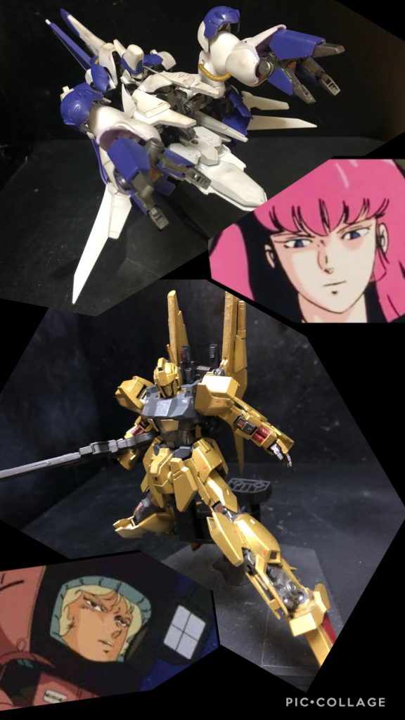 ハマーン「見つけたぞ!シャア!!」クワトロ「来たか!ハマーン!む!?キュベレイはどうした!?」ハマーン「何処にも売ってなかったのだ。仕方あるまい!貴様こそ、その機体は百式ではないな!」クワトロ「ゼットコン期間中に再販という話はあったのだがな。残念だった。」ハマーン「ふっ、お互いに物資難という事か。仕方あるまい。」クワトロ「ハマーン!何故、地球圏に戻った!?」ハマーン「わかりきった事を。ジオン残党にアクシズは狭すぎる。限界があるのだ。我らはコロニーを取り戻さねばならん。」クワトロ「ならば敵はティターンズだろう。エゥーゴと戦っている場合では無い筈だ!何故共闘しない!」ハマーン「我らジオンが連邦と手を組める訳あるまい。ジオンの連邦への怨みは軽いモノでは無いのだ。」クワトロ「しかし!」ハマーン「貴様こそ、ジオンに与する者であろう。何故我らと行動を共にせぬ!?連邦に肩入れする義理はない筈だ。」クワトロ「ジオンは戦いを産むのだ。何故それが解らん!だから連邦の内部から変えねばならんのだ。」ハマーン「甘い事を。奴等、地球に魂を惹かれた人間は宇宙に住む我々を、蔑む事しか出来んのだ。それが今の結果であろう!」クワトロ「今はジオンが出てくる時では無い!」ハマーン「それが答えか!?シャア!」クワトロ「ぬう!」