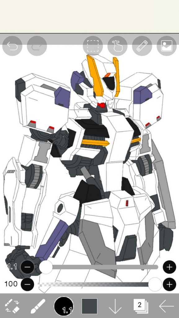 カラーリングはモノトーンに挿し色で黄色と青を入れています。青は入れるつもりはありませんでしたが、そのままだと夕夜さんのオルフェウスと被ることや自分の好きな色が青であることから青を追加しました。雷より海や水のイメージがある青ですが、よくよく考えたら白に近いとは言え稲妻も青いよなーって