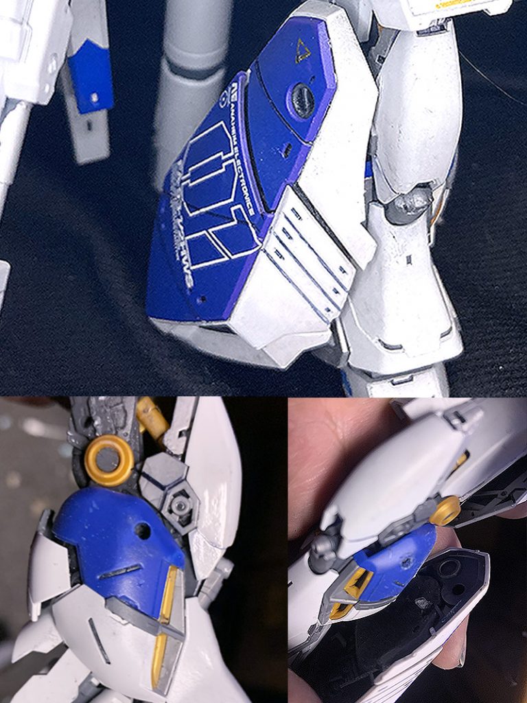 目立たないように本体のモールドなどを利用して穴をあける。