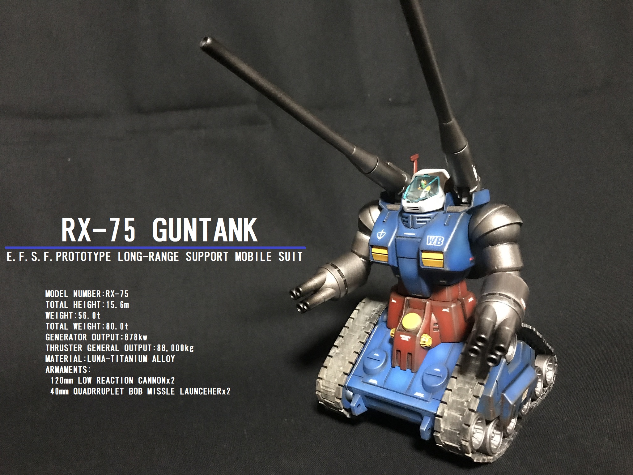 HGUC RX-75 ガンタンク｜がくちん☆さんのガンプラ作品｜GUNSTA 