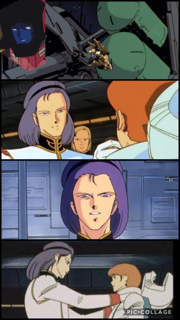 レコア「そんなヤツ知りません。」シロッコ「フフフ、面白い。ところでレコア・ロンド。君は緑色は好きかな？」レコア「え？ええ...。緑色は私のパーソナルカラーだわ。でも何故....？」シロッコ「このパラスアテネが緑色なのは、果たして偶然だと思うかね？」レコア「え？」シロッコ「フッ、私はね、この戦いが終わった世界では、男性ではなく、君の様な女性が世界を牽引するべきだと思っている。」レコア「何故そんな事を...？」シロッコ「君さえ良ければ、このパラスアテネを君の好きにして良い、と言う事だ。私は君を見込んだのだよ。レコア・ロンド。」レコア「私に、こちらに来いと！？」シロッコ「フフフ、そういう事だ。」兵士「キャプテン！漂流者を名乗る金色のMS、帰りません。」レコア「(まだ居るのか、あの野郎！)」シロッコ「撃ち落とせ。」兵士「ハッ。」シロッコ「どうかな？それとも、艦内にキミが居るのに外をウロつく、奴の元がいいのかな？」レコア「......あの、時間を貰えます？」シロッコ「フフフ、いいだろう。キミには期待している。レコア・ロンド。」レコア「私、帰っていいのかしら？」シロッコ「いいだろう。私はいつでも待っているよ。」シロッコ「貴方は紳士なのね。感謝します。」作業員A「キャプテン、行かせて宜しいのですか？」シロッコ「ああ、行かせてやれ。あの女、好きになれそうだ....。」−アーガマ艦内−ブライト「レコア少尉、ご苦労だった。あの艦どうだったか？」レコア「やはりただの艦では無さそうです。」ブライト「なるほど。レコア少尉の観察力は大したものだ。」レコア「どうも。」