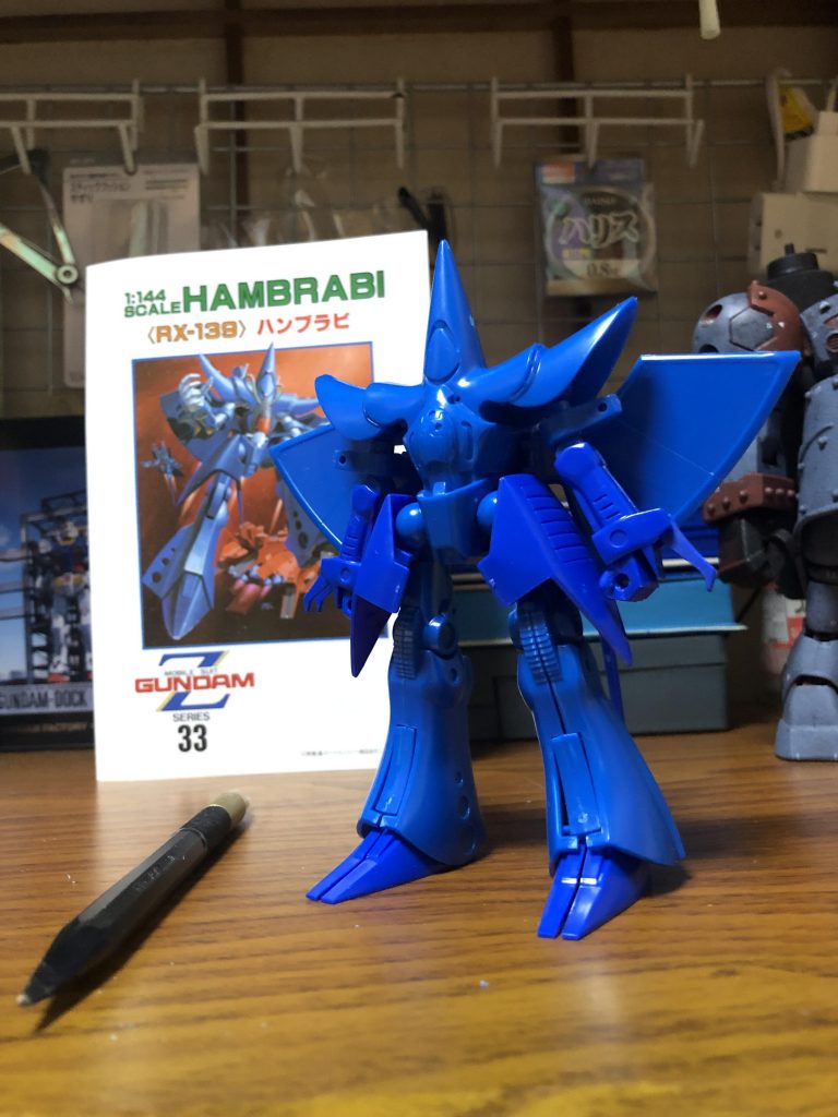 旧キットハンブラビと鉄血のユーゴーとのミキシング。今風になったら良いなと思って作ってみたかったので感無量☆