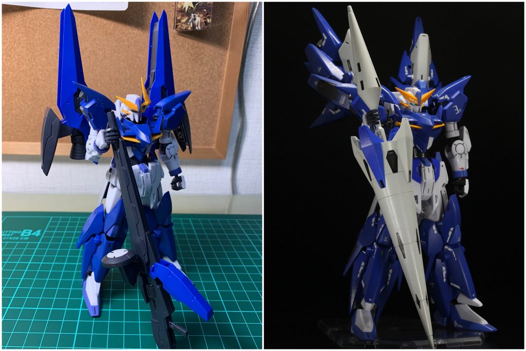 1年前の作品と比較。初めて缶スプレーで塗装したテルティウムを今の自分が作り直したらどうなるかがスタートで作りましたが、ここまで変わるものかと驚きました笑最後つや消し吹いたつもりが光沢になっていたりとトラブルもありましたが満足のいく作品となりました✨